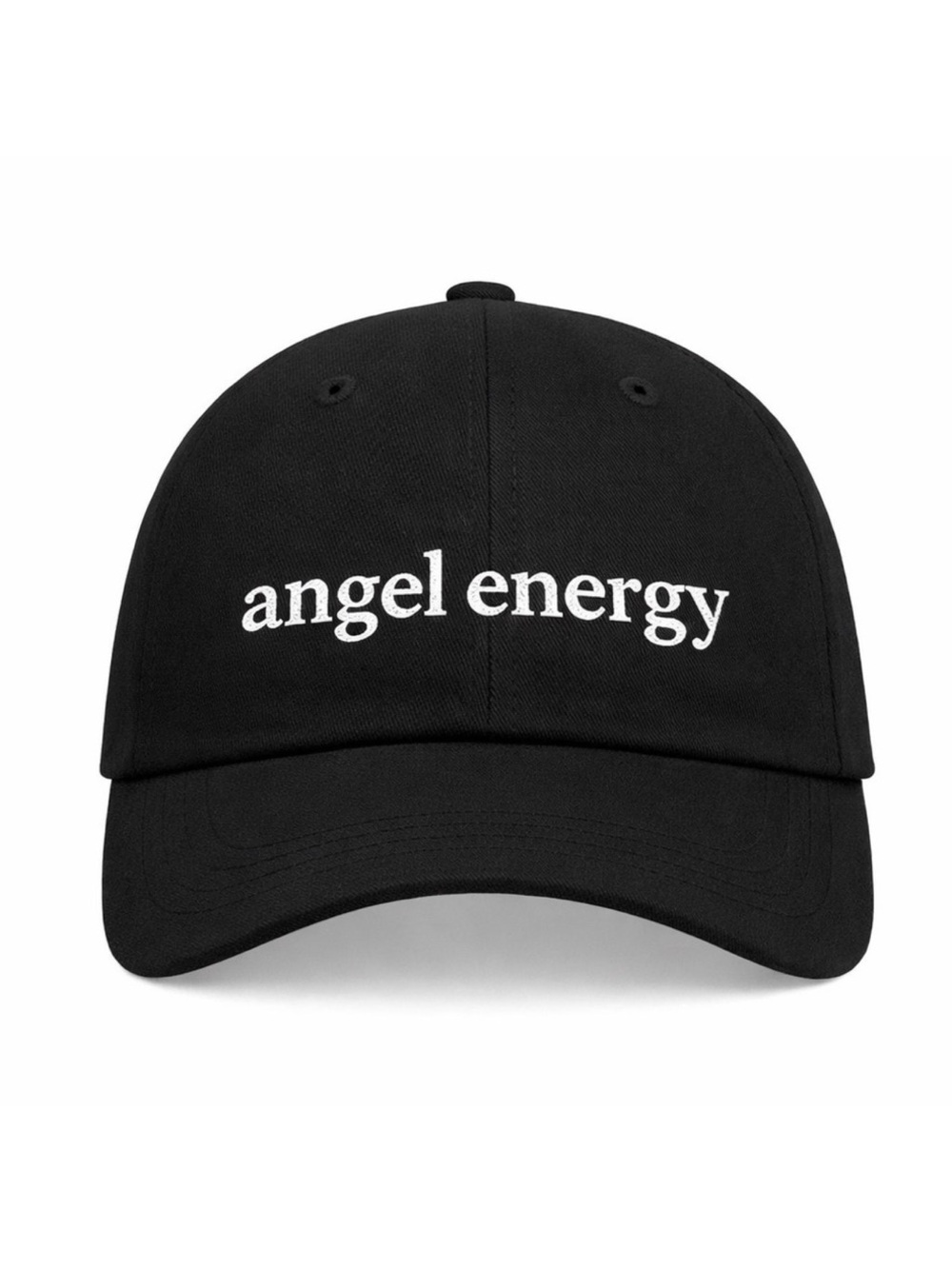 👼 Angel Energy Embroidered White Baseball Adjustable Velcro Hat Cute Aesthetic